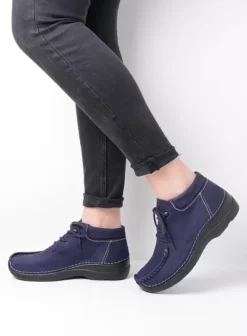 Veterschoenen|Wolky Seamy Moc paars nubuck