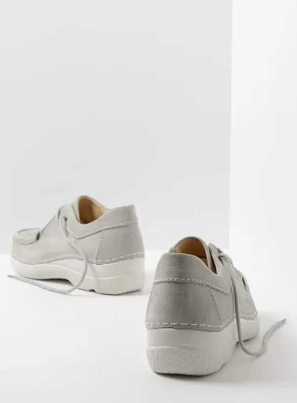 Veterschoenen|Wolky Seamy Shoe lichtgrijs nubuck