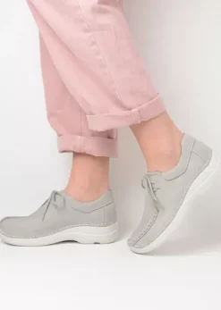 Veterschoenen|Wolky Seamy Shoe lichtgrijs nubuck
