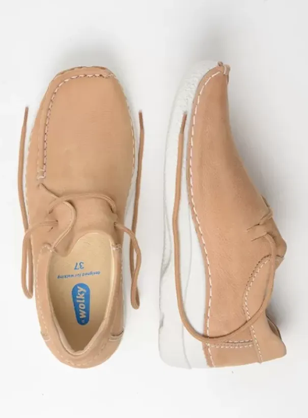Veterschoenen|Wolky Seamy Shoe beige nubuck