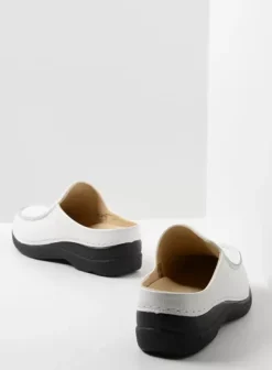 Slippers|Voorjaar/zomer|Wolky Seamy Slide wit geprint leer