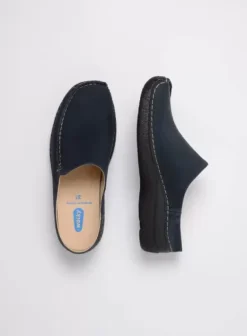 Slippers|Klompen|Wolky Seamy Slide blauw nubuck