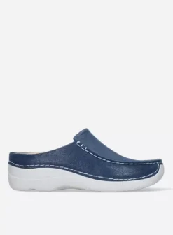 Slippers|Klompen|Wolky Seamy Slide denim nubuck