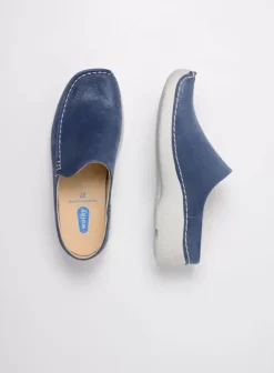 Slippers|Klompen|Wolky Seamy Slide denim nubuck