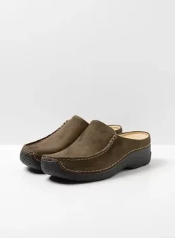 Slippers|Klompen|Wolky Seamy Slide cactus nubuck