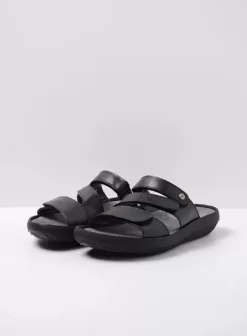 Slippers|Wolky Sense zwart leer