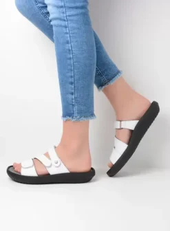 Slippers|Wolky Sense wit leer