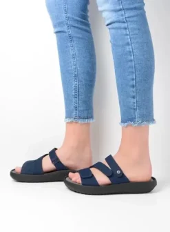 Slippers|Wolky Sense blauw nubuck