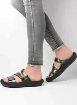 Slippers|Voorjaar/zomer|Wolky Sense Vegan grijsgroen vegan lak