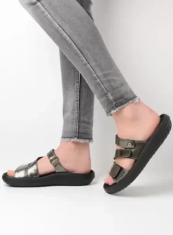 Slippers|Voorjaar/zomer|Wolky Sense Vegan grijsgroen vegan lak
