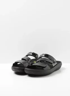 Slippers|Wolky Sense Vegan zwart vegan lak
