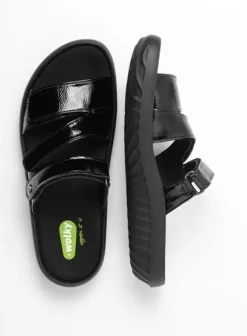 Slippers|Wolky Sense Vegan zwart vegan lak
