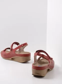 Sandalen|Wolky Shallow rood leer