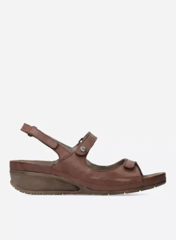 Sandalen|Wolky Shallow middenbruin leer