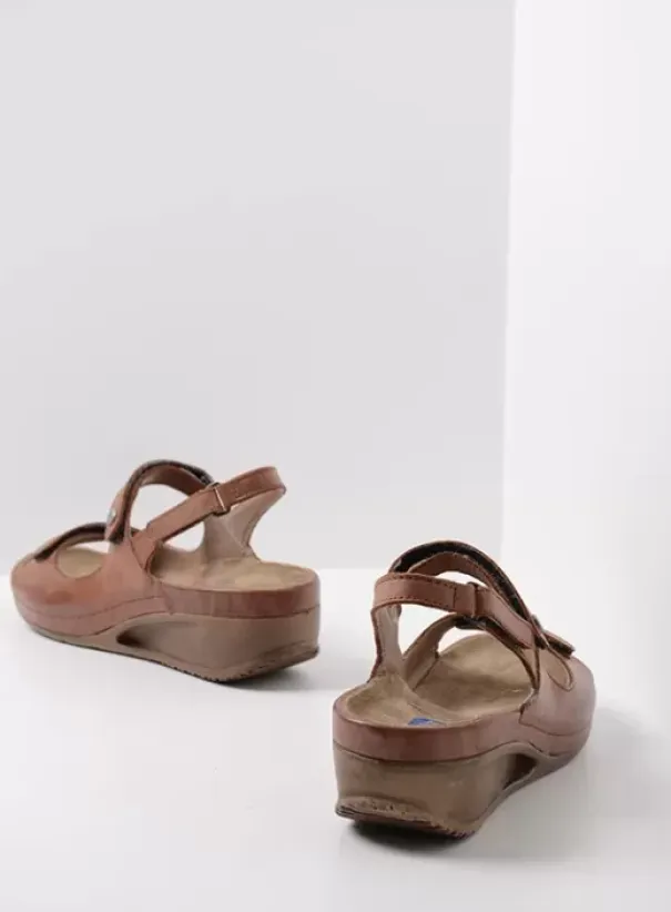 Sandalen|Wolky Shallow middenbruin leer