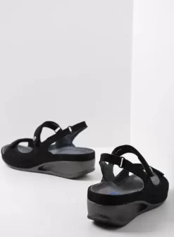 Sandalen|Wolky Shallow zwart nubuck