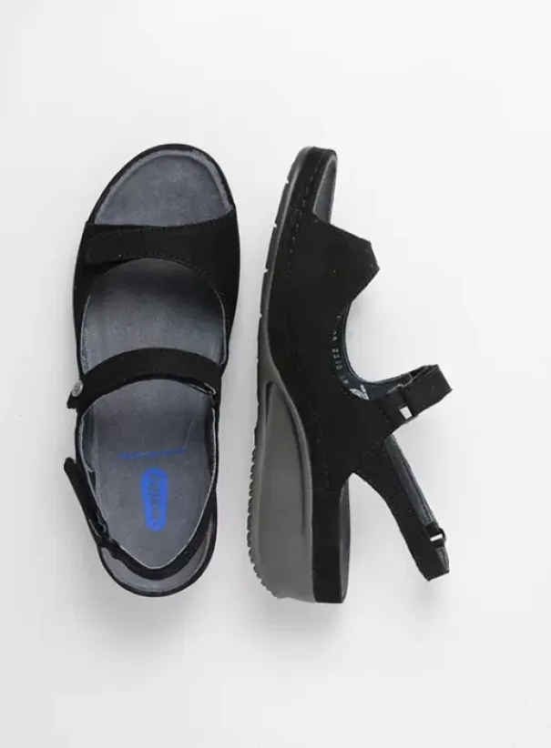 Sandalen|Wolky Shallow zwart nubuck
