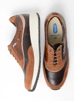 Sneakers|Veterschoenen|Wolky Sprint cognac combi leer