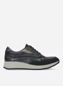 Sneakers|Veterschoenen|Wolky Sprint zwart combi leer