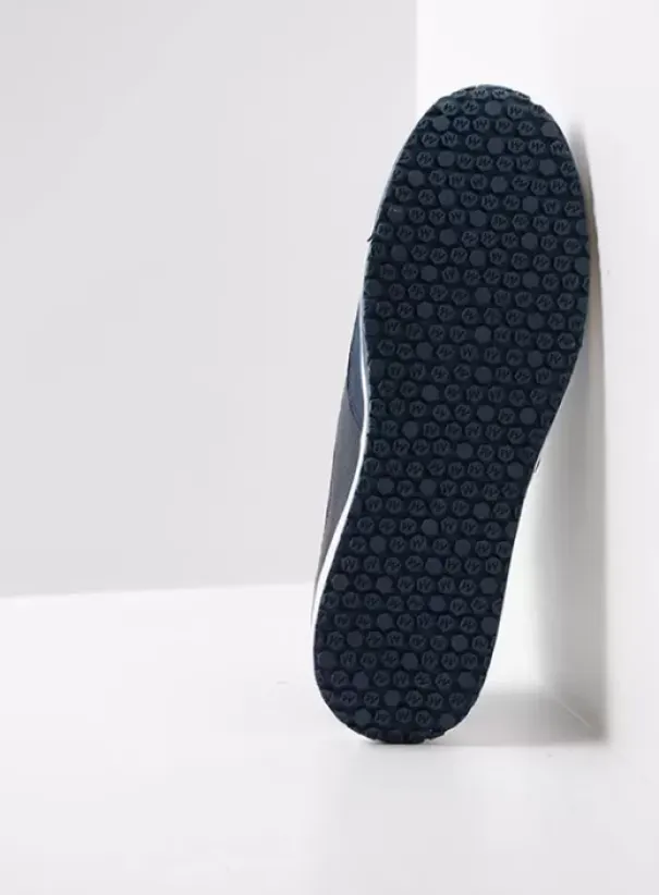 Sneakers|Veterschoenen|Wolky Sprint blauw/zilver combi leer