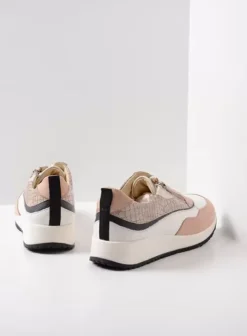 Veterschoenen|Voorjaar/zomer|Wolky Sprint gebroken wit/nude combi leer