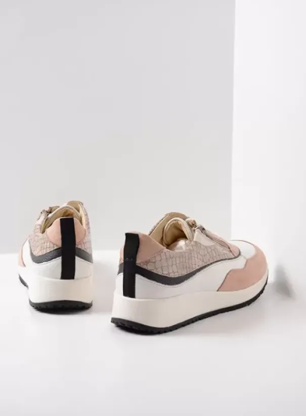 Veterschoenen|Voorjaar/zomer|Wolky Sprint gebroken wit/nude combi leer