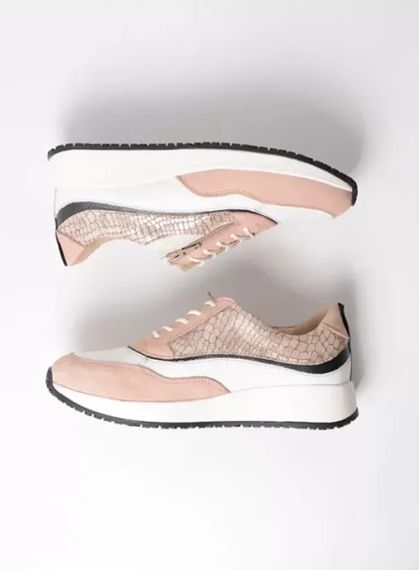 Veterschoenen|Voorjaar/zomer|Wolky Sprint gebroken wit/nude combi leer