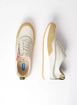 Sneakers|Veterschoenen|Wolky Sprint wit/groen combi leer