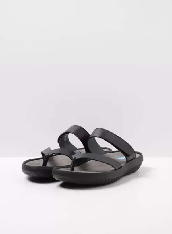 Slippers|Wolky Tahiti zwart leer