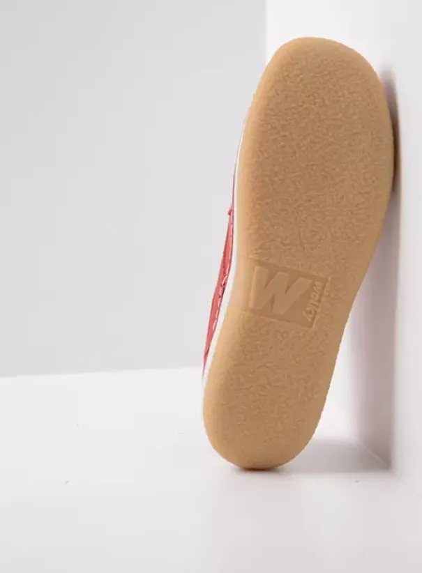 Sneakers|Veterschoenen|Wolky Taranta rood leer