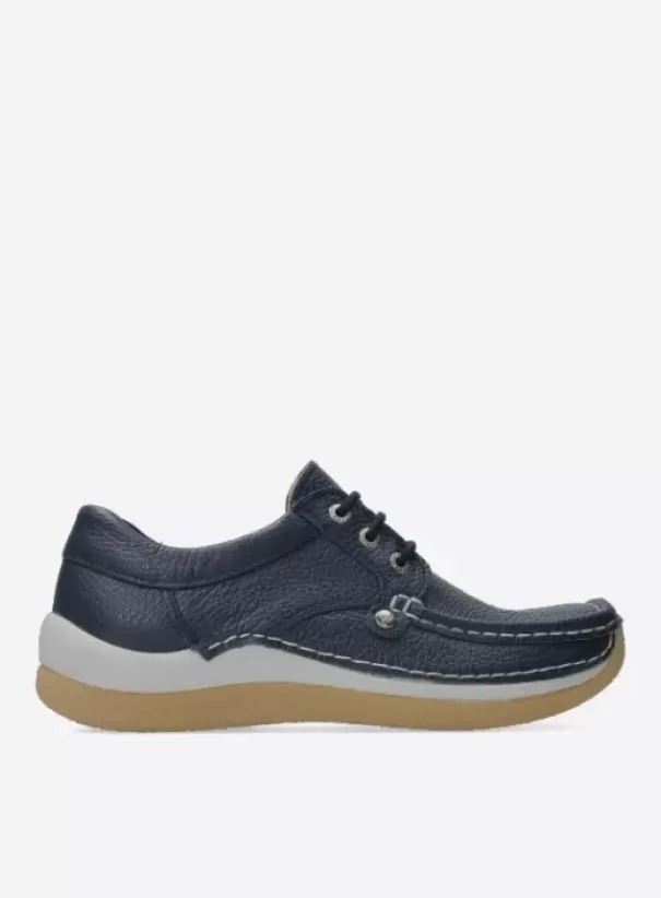 Sneakers|Veterschoenen|Wolky Taranta blauw leer