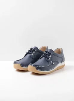 Sneakers|Veterschoenen|Wolky Taranta blauw leer