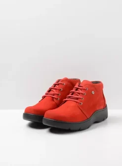 Volle voeten|Veterschoenen|Wolky Tarda XW-WR donkerrood nubuck