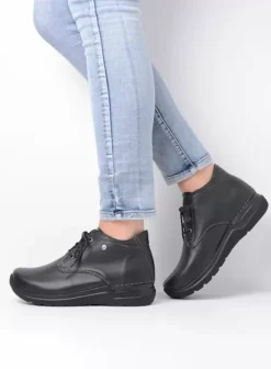 Hallux Valgus|Wandelschoenen|Wolky Truth HV zwart leer