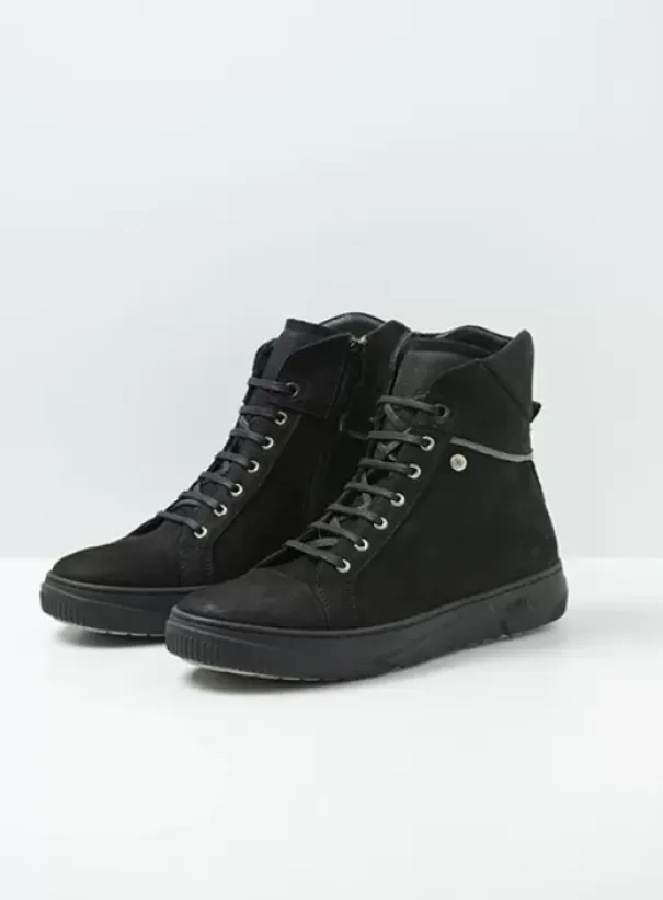 Veterschoenen|Wolky Wheel zwart nubuck