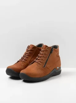 Hielspoor|Wandelschoenen|Wolky Why cognac nubuck