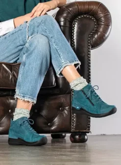 Hielspoor|Wandelschoenen|Wolky Why petrol nubuck