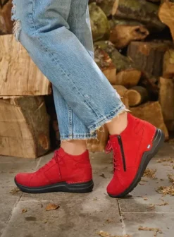 Hielspoor|Wandelschoenen|Wolky Why donkerrood nubuck