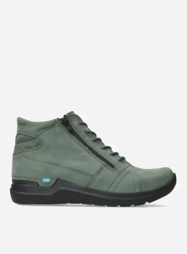 Hielspoor|Wandelschoenen|Wolky Why saliegroen nubuck