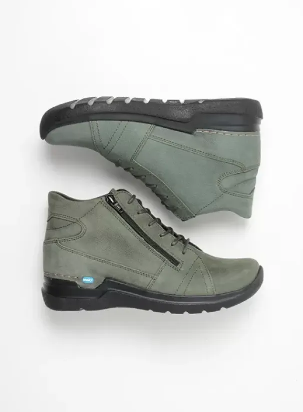 Hielspoor|Wandelschoenen|Wolky Why saliegroen nubuck