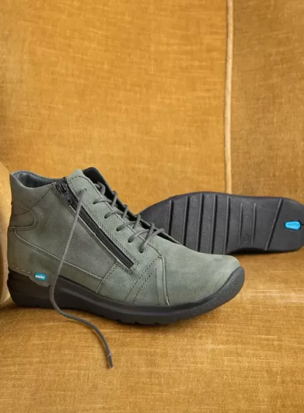 Hielspoor|Wandelschoenen|Wolky Why saliegroen nubuck