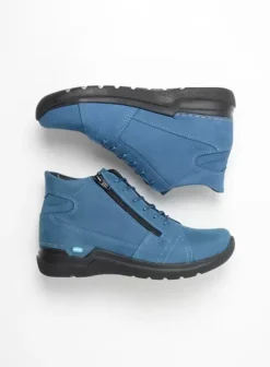 Hielspoor|Veterschoenen|Wolky Why atlantisch blauw nubuck