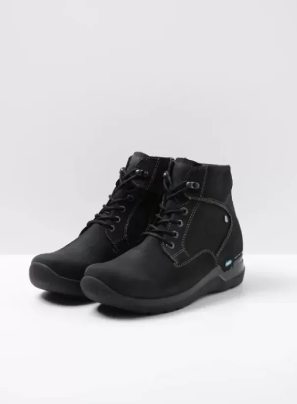 Hielspoor|Wandelschoenen|Wolky Whynot zwart nubuck