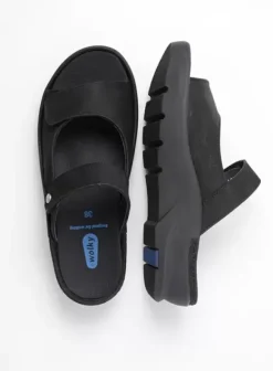 Slippers|Wolky Zaandam zwart nubuck