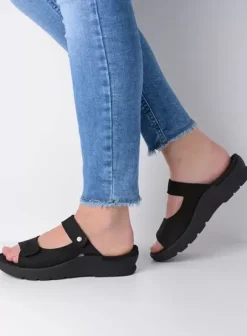 Slippers|Wolky Zaandam zwart nubuck