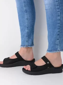 Slippers|Wolky Zaandam zwart nubuck