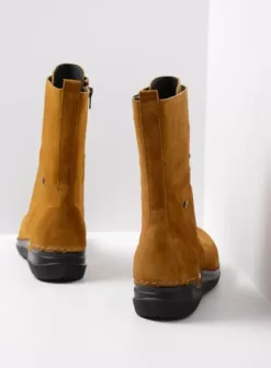 Hielspoor|Wandelschoenen|Wolky Zigzag donker oker suede