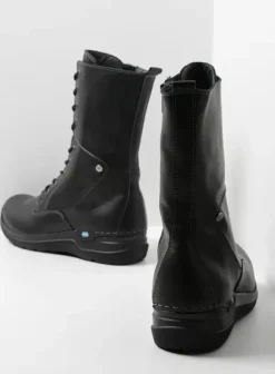 Hielspoor|Wandelschoenen|Wolky Zigzag zwart leer