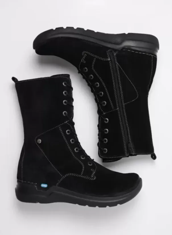 Hielspoor|Wandelschoenen|Wolky Zigzag zwart suede