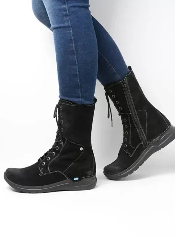 Hielspoor|Wandelschoenen|Wolky Zigzag zwart suede